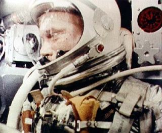  John H. Glenn Jr. during the Mercury Atlas 6 spaceflight. Glenn