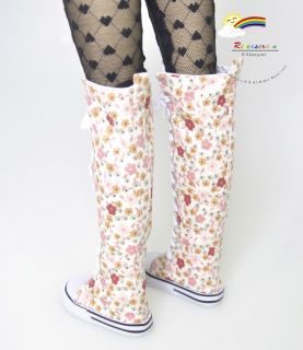SD Dollfie Shoes Thigh Hi Sneakers Boots Garden Flowers