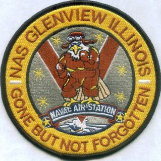 US Navy Base Patch Glenview NAS IL Heat Seal Backing