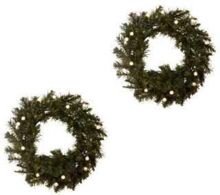 Bethlehem Lights Solutions Batteryoperated Set of TWO16 Wreaths w