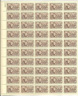 1958 OG MNH FULL SHEET 50 USA SCOTT #1115 4 CENT ABRAHAM LINCOLN PANE