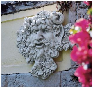 Bacchus God of Wine Wall Sculpture Garden Greenman Plaque Medium