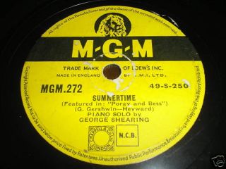  George Shearing 78 MGM 272 England RARE