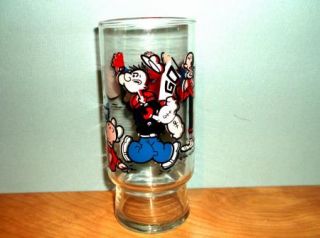 Popeye Sports Series Glass Brutus Football 1978 Popeyes Famous Fried