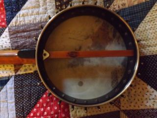 Antique George Washburn Five String Banjo Ca 1910 Cherry Neck All