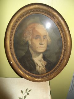 George Washington 1800s Print in Wood Oval Frame