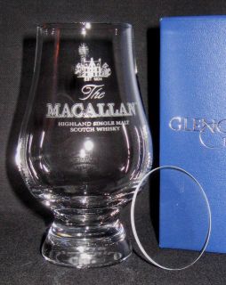 MACALLAN GLENCAIRN SCOTCH WHISKY GLASS WITH WATCH COVER & LEATHERETTE