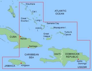 Garmin Bluechart Southern Bahamas MUS029R Data Card Marine Chart
