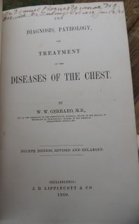 1860 Civil War Medical Book on Diseases of The Chest Heart Medicine