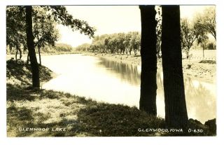 Glenwood Lake Real Photo Postcard Glenwood Iowa