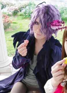 IB Garry Mixed Gray purple Short Cospaly Wig