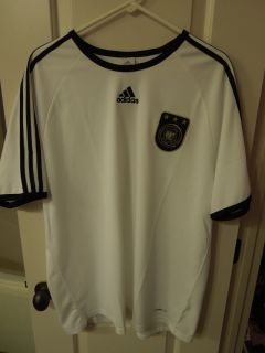Adidas Germany Soccer Shirt Jersey s s XL White Black ClimaLite