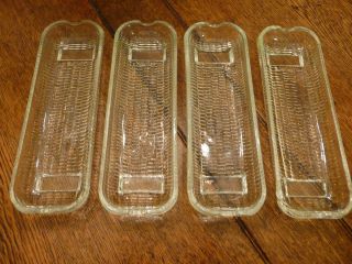  Glass Corn on The COB Holder Dish Dishes Cradle Lot of 4 Brazil