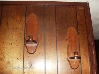 Set of Two Decorative Wood Candle Holder Wall Hanging Sconces