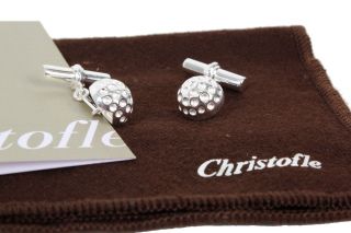 Christofle Golf Sterling Silver CuffLinks Mens Jewelery NIB Retail $