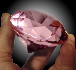 Giant Gem 3 25 Baby Pink Faceted Glass Gemstone