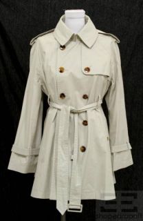 Jean Paul Gaultier Light Khaki Cotton Belted Trench Jacket Size 8