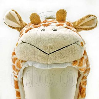 Giraffe Plush Animal Mascot Fancy Dress Costume Mask Hat Cap Halloween