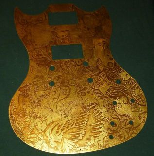 METAL ENGRAVED PICKGUARD 4 GIBSON SG WHITE ELECTRIC GUITAR OF THE