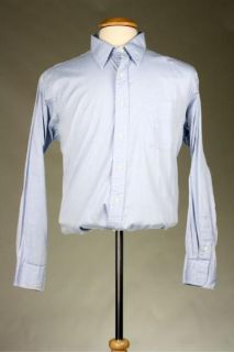 Vintage 80s Gitman Bros Blue Cotton Oxford Button Up Shirt 17 5 34