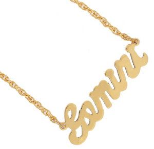 Necklace Pendant Gold Plated Zodiac Astrology Made in USA Gemini