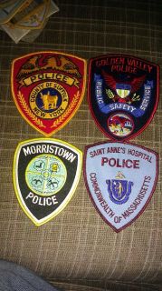  Police Patches   Suffolk NY Golden Valley Morristown St Annes Hosp MA