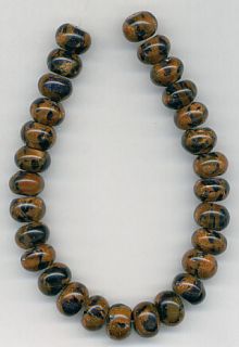 Blue Brown Goldstone Gemstone 10mm Rondelle Beads