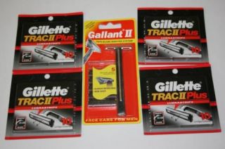45 Trac II Blades Gillette Cartridge Plus Razor Shaver Handle Refills