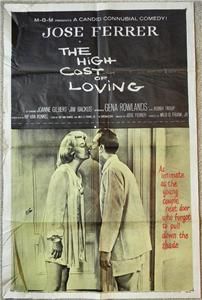 Gena Rowlands Jose Ferrer High Cost of Loving 1958 Movie Poster 1sh