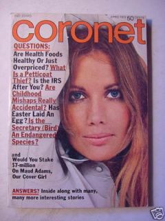 Coronet Magazine April 1972 Maud Adams Gene Hackman
