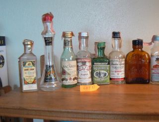  15 Miniature Whiskey Bottles Minis Scotch Whiskey Gin Brandy