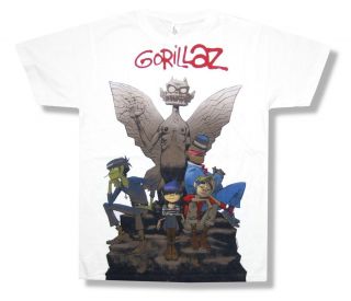 Gorillaz Gargoyle Statue Soft White T Shirt New Adult Small S
