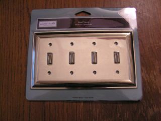 Allen Roth Quad 4 Toggle Wall Plates SEALED Z1768T4PB