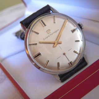 Vintage Swiss Made Girard Perregaux Mens Watch 1950s Champagne Dial 17