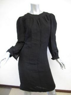 Riser Goodwyn Black Linen L s Dress Sz 6
