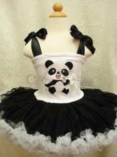 Halloween Panda Girls Kids Party Costume Dance Fancy Tutu Dress