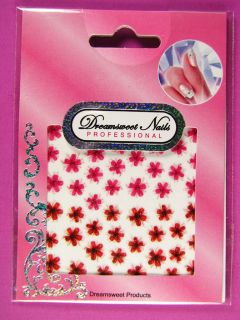 Glitter Gel Flower Nail Art Stickers Floral Decals NFC02