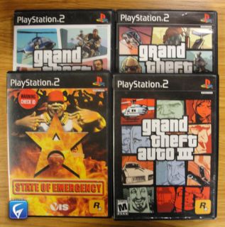 PS2   GRAND THEFT AUTO III, SAN ANDREAS, VICE CITY STORIES, STATE OF