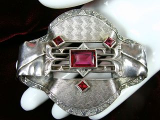 RARE Antique Gns Co George N Steere Arts Crafts Ruby Sash Pin Brooch
