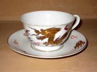 Porcelain Dragon Cup and Saucer Japan Fred Roberts Co