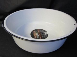 Granite Ware 6416 4 15 Quart Dish Pan w Handles White Porcelain