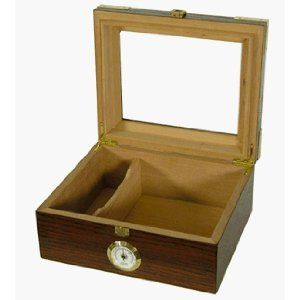 New Glass Top Cigar Humidor Box Contemporary Elegant