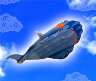 Lets Go Fly A Kite 3D Big Whale Dolphin Frameless Parafoil Kite Toy