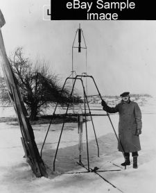 1925 Scientist Dr Robert H Goddard with A Rocket Vintage Black White