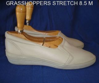 Grasshoppers Stretch Comfort Cushion Slip on Size 8 5 M Beige Sneaker