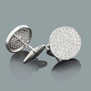 mens gold cuff links with diamonds 5 43ct 14k luccello