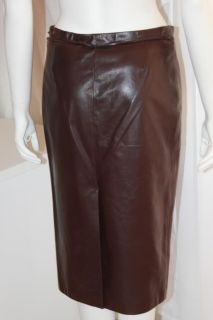 Gucci Women Leather $1600 Dress Skirt w Belt Size 44 10