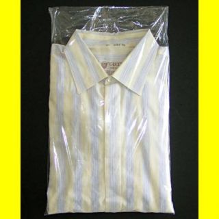  16 Clear Poly Plastic Shirt Bags on Dispenser Strip, w/ Flip Top Flap