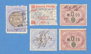 Germany Lot 5 Revenue Stamps 2217
