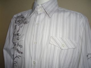 Mens XL Long Sleeve Button Down Shirt Handsome Stripes & Graphics